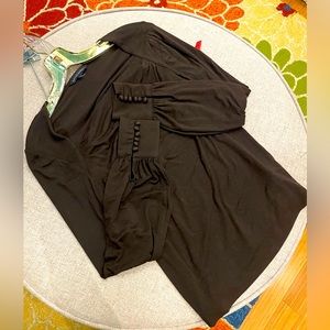 Banana Republic Warm Brown Blouse with Covered Buttons.